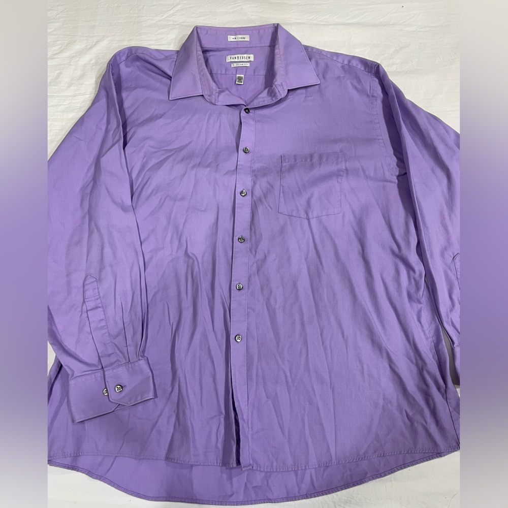 Van Heusen Lavender Men's Button Down Shirt
